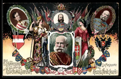 AK Kaiser Franz Josef I. von Österreich, zum 60-jährigen Regierungsjubiläum
