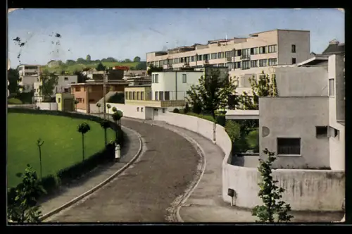 AK Stuttgart, Strassenpartie in der Weissenhofsiedlung, Bauhaus