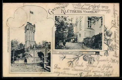 AK Hameln, Restaurant zum Klüthause auf dem Klütberg, Aussichtsturm