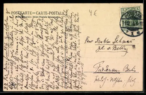 AK Potsdam, Jäger-Tor mit Strassenpartie