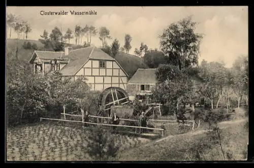 AK Klosterwalde, Klosterwalder Wassermühle, Fachwerkhaus