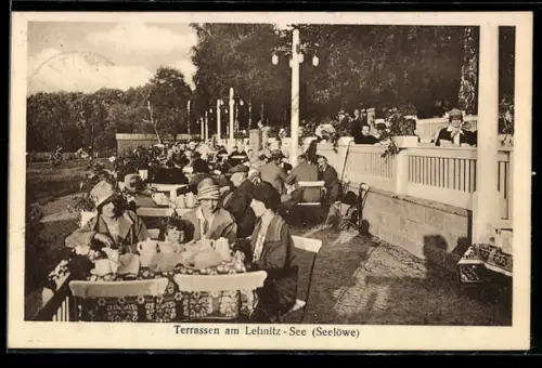 AK Lehnitz a. d. Nordbahn, Hotel und Terrassen-Restaurant zum Seelöwen Karl Scheidt