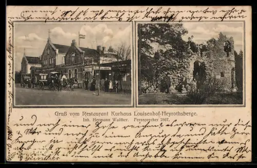 AK Heyrothsberge, Restaurant Kurhaus Louisenhof Inh.: Hermann Walther, Ruine