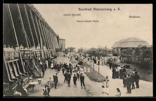 AK Dürrenberg a. S., Gradierwerk, Milchhalle, Warm-Inhalier-Halle, Inhalier-Sprudel