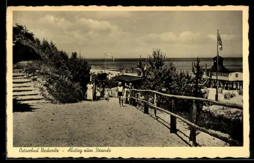 AK Ueckeritz, Abstieg zum Strande