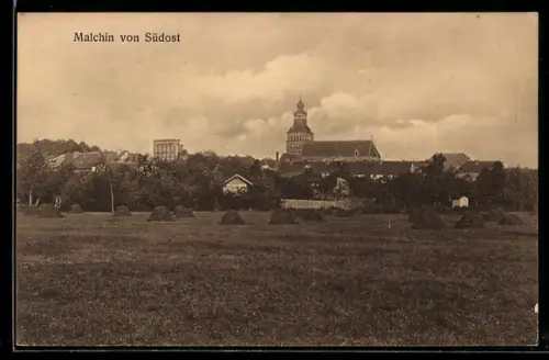 AK Malchin, Ortsansicht von Südosten aus