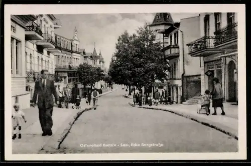 AK Bansin, Ortspartie in der See-, Ecke Bergstrasse