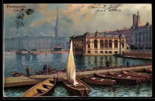 Lithographie Hamburg-Neustadt, Jungfernstieg