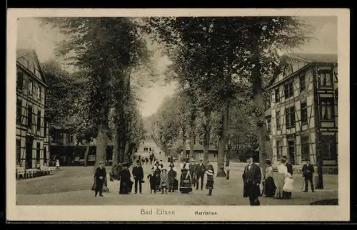 AK Bad Eilsen, Harriallee, mit Gasthaus u. kleiner Versammlung