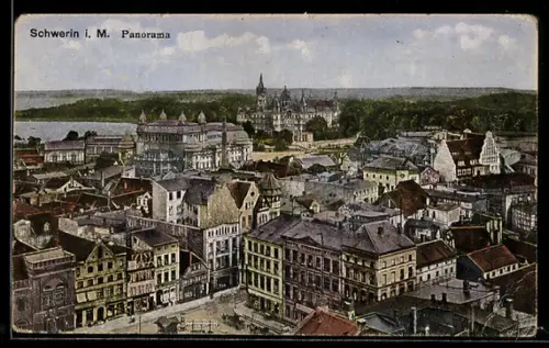 AK Schwerin i. M., Stadtpanorama aus der Vogelschau