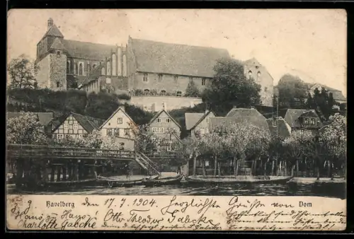 AK Havelberg, Dom und Häuser am Flussufer