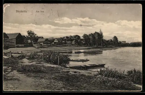 AK Biederitz, Am See, Ufer- u. Ortspanorama