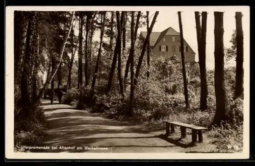 AK Altenhof am Werbellinsee, Uferpromenade und Villa