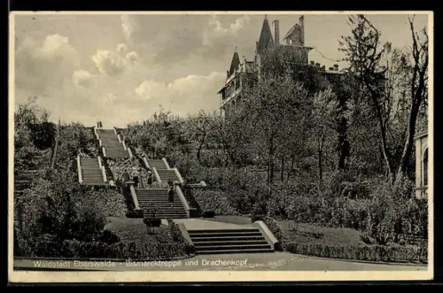 AK Eberswalde, Bismarcktreppe und Drachenkopf