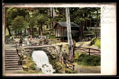 AK Eberswalde, Wasserfall und Ausflugslokal