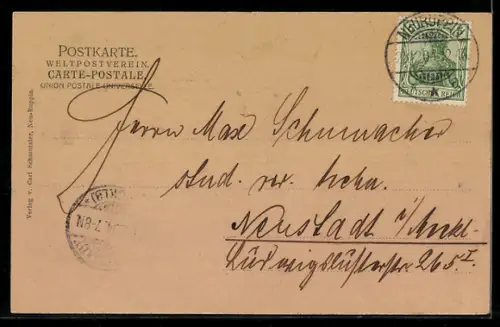 AK Neu-Ruppin, Partie aus dem Tempelgarten