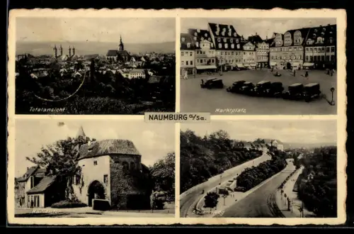 AK Naumburg a. d. Saale, Totalansicht, Marktplatz, Marientor, Bauernweg
