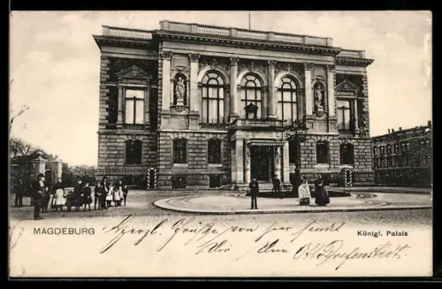 AK Magdeburg, Königl. Palais mit kleiner Versammlung