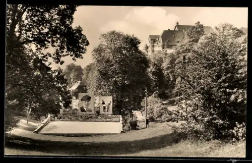 AK Beichlingen /Sömmerda, Zentrales Pionierlager, Freilichtbühne, Propaganda-Bilder