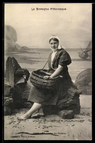 AK Cesson, Fischerin am Ufer