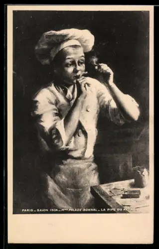 AK Koch mit einem Streichholz