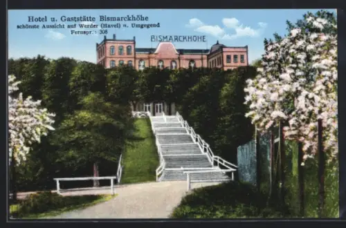 AK Werder /Havel, Hotel und Gasthaus Bismarckhöhe