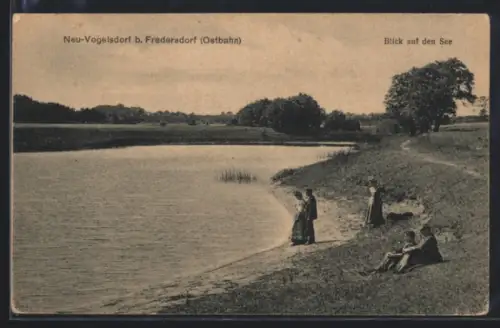 AK Neu-Vogelsdorf b. Fredersdorf, Blick auf den See