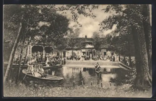 AK Lehde /Spreewald, Gasthaus zum Fröhlichen Hecht