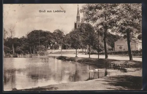 AK Ladeburg, Kirche am Teich