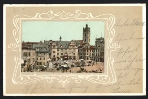 AK Darmstadt /Hessen, Marktplatz mit Geschäften