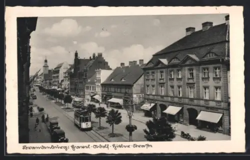 AK Brandenburg /Havel,  Strasse mit Strassenbahn