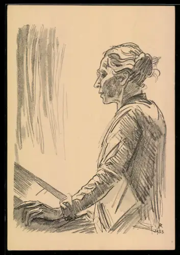 Künstler-AK sign. Henriette Roland Holst: Ältere Dame im Profil