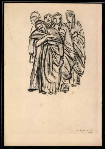 Künstler-AK sign. Henri Matisse: Étude du Groupe de Saintes femmes