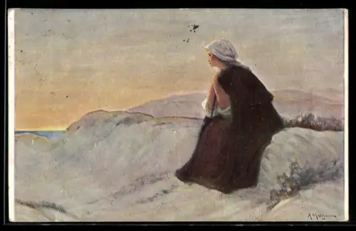 Künstler-AK sign. A. Matignon: Sur les grandes dunes