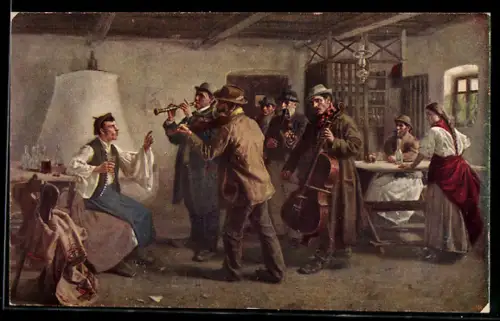 AK Ungarische Musiker spielen ein Lied für ihren Freund