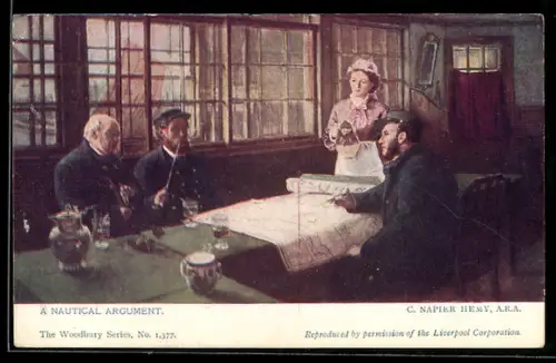 Künstler-AK sign. C. Napier Hemy: A nautical argument