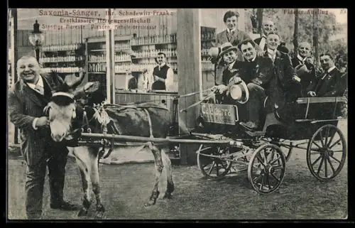 AK Saxonia-Sänger mit Eselsgespann, Musiker