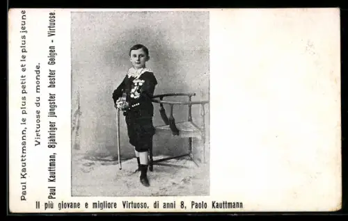 AK Musiker Paul Kauttmann mit Geige