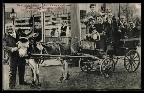 AK Saxonia-Sänger mit Eselsgespann, Musiker