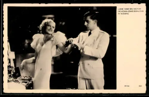 AK Schauspielerin Liane Haid en Victor de Kowa in Das Schloss im Süden