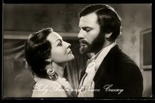 AK Schauspieler Gaby André und Pierre Cressoy in einer Filmszene