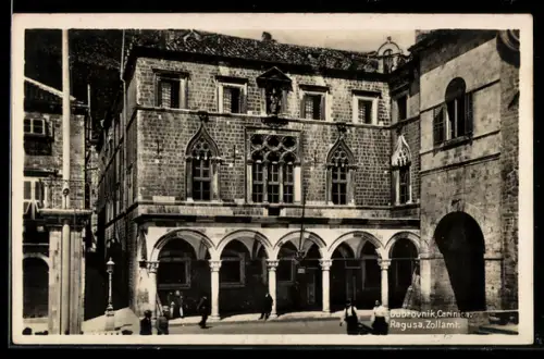 AK Dubrovnik, Carnica, Ragusa, Strassenansicht des Zollamts