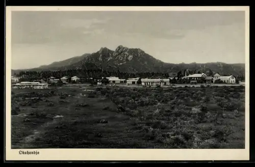 AK Okahandja, Totalansicht mit Berg