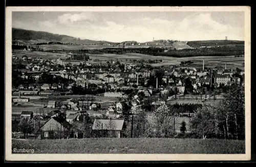 AK Rumburg / Rumburk, Panorama vom Hügel aus