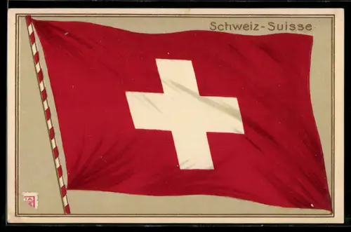 AK Schweiz, Schweizer Fahne am Mast