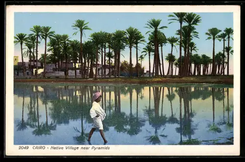 AK Cairo, Native Village near Pyramids