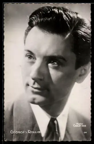 AK Schauspieler Georges Rollin im Anzug porträtiert