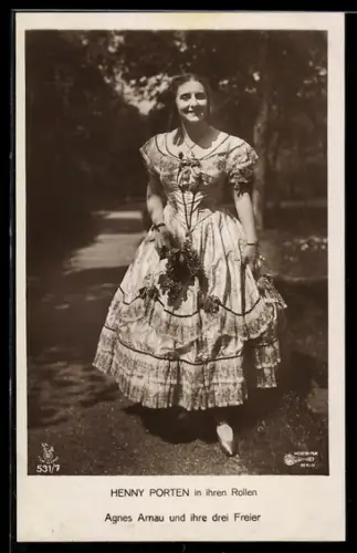 AK Filmszene, Henny Porten, Agnes Arnau und ihre drei Freier