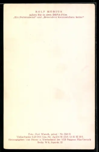 AK Schauspieler Rolf Möbius lächelt