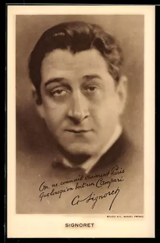 AK Schauspieler G. Signoret mit Werbespruch